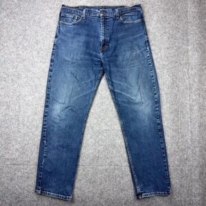 Levi's Jeans Mens 38x32 Blue 505 Regular Fit Straight Leg Stretch Denim Classic